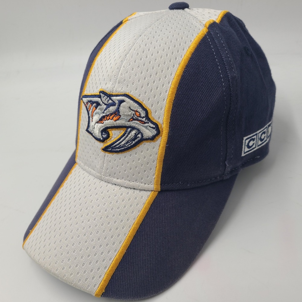 Vintage Nashville Predators Hat Adjustable CCM White Blue NHL Hockey Logo Men